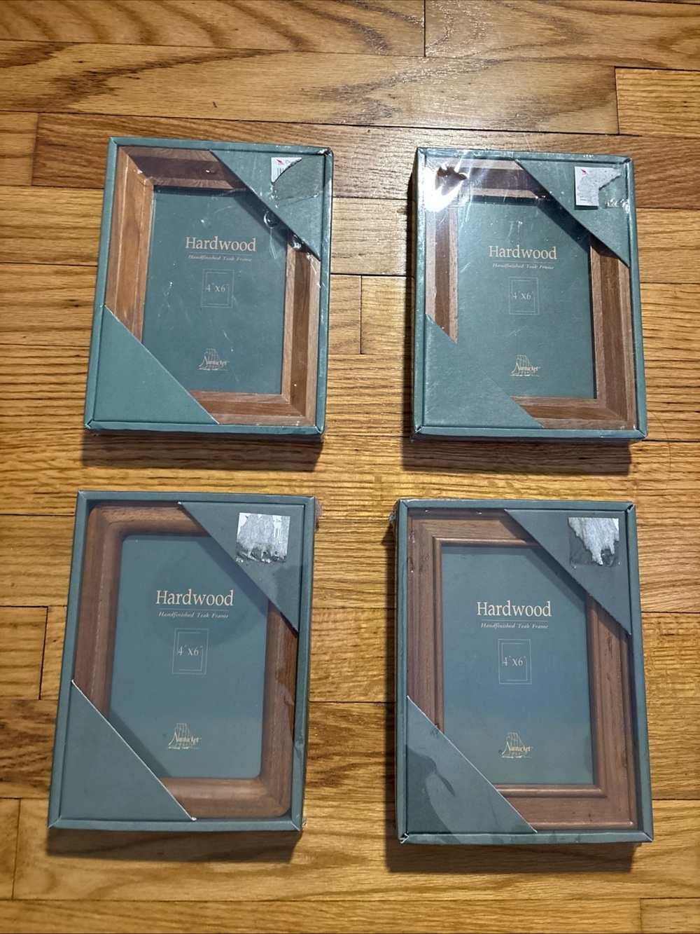 VTG LOT of 4 Nantucket Teak Finished Teak 4x6 Hardwood Photo Frame NEW SEALED